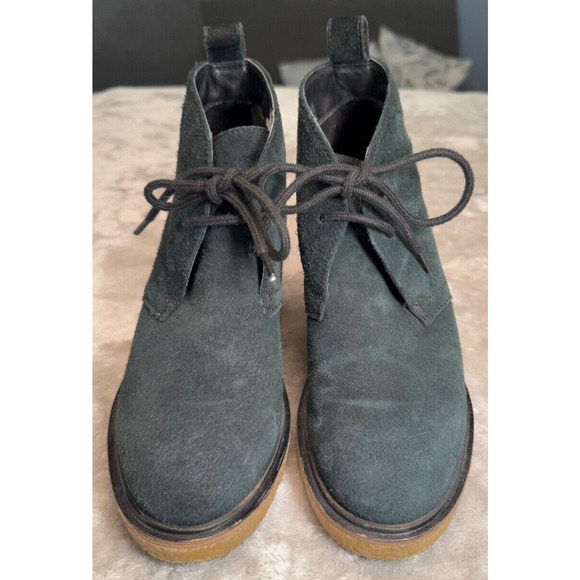 Clarks Originals Black Suede Desert Wedge Chukka Boots Womens Size 7 - Picture 2 of 8